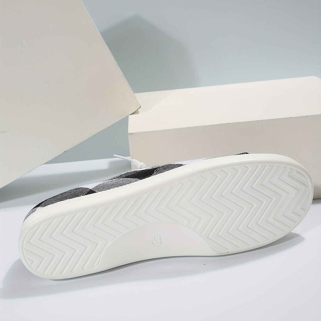 Colorblock Plaid Pattern Shoes, Slip On Non-slip Canvas Shoes